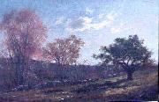 Charles Furneaux Landscape with a Stone Wall, oil painting of Melrose, Massachusetts by Charles Furneaux oil painting artist